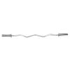 4ft Steel Double Copper Sleeve Double Bearing Threaded Non-slip Curved Barbell Bar Silver