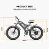 AOSTIRMOTOR S18 26&quot; 750W Electric Bike Fat Tire 48V 15AH Removable Lithium Battery for Adults