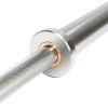 5ft Steel Double Copper Sleeve Double Bearing Threaded Non-slip Curved Barbell Bar Silver