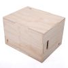 3-in-1 Wooden Plyo Jump Box for Training, Workout Step Platform, Multi-Sided Fit Equipment, Plyometric Agility,Large Size