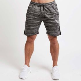 Fitness quick-drying shorts for men (Color: Grey, size: XXL)