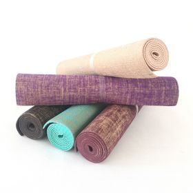 Sackcloth yoga mat (Color: Beige, Style: 183x61x0.5)