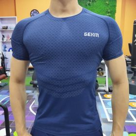 Men's Elastic Leisure Running Equipment Exercise T-shirt (Color: Yellow, size: XL)