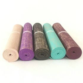 Sackcloth yoga mat (Color: Wine Red, Style: 183x61x0.5)