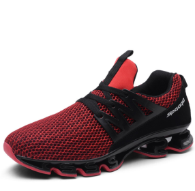 Outdoor Sport Men Running Shoes Black Gray Khaki Blade Cushioning Breathable Walking Shoes Gym Lightweight 2021 Trends Sneakers (Color: Red, size: 41)