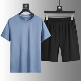 Shorts Ice-cream Suit Two For Men In Summer (Color: Grey, size: 4XL)