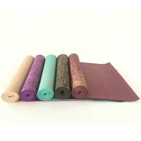 Sackcloth yoga mat (Color: Brown, Style: 183x61x0.5)