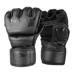 Professional Boxing Microfiber Gloves (Color: Black Mamba, size: M)