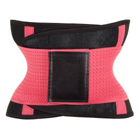 Waist Trimmer Belt Body Shaper Abdominal Trainer Weight Loss Fat Burning Straps (Color: Pink, size: S)