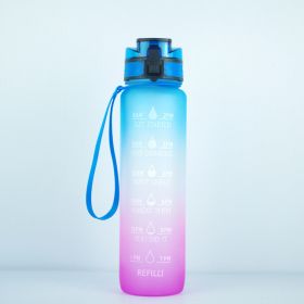 Transparent Flask Water Bottle 1000ml Bottled Kawaii Bottle Bpa Free Infuser Plastic Milk Sports Clear Water Bottle Kawaii Cup (Color: G, capacity: 1000ML)