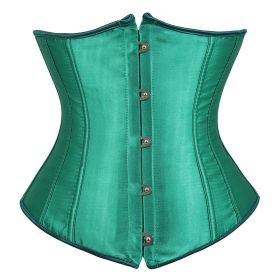 SEXY Gothic Underbust Corset and Waist cincher Bustiers Top Workout Shape Body Belt Plus size Lingerie S-6XL (Color: Green)