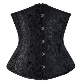 SEXY Gothic Underbust Corset and Waist cincher Bustiers Top Workout Shape Body Belt Plus size Lingerie S-6XL (Color: 9427black)