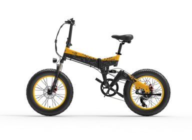 US warehouse Bezior XF200 20 inch Electric Mountain Bike 1000W 48V 15Ah folding fat tire off road electric dirt bike (Color: Yellow)