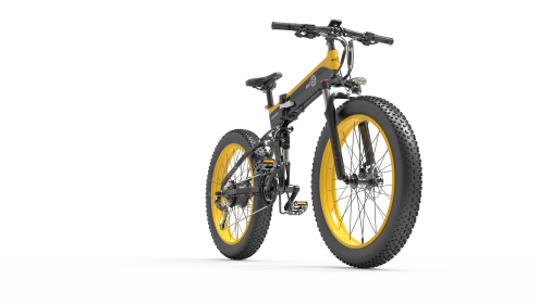 New Designer Bezior X1500 Full Suspension 1500W Motor 48V Electric Bike 26inch Wheel Foldable Dirt Ebike For Adult (Color: Yellow)