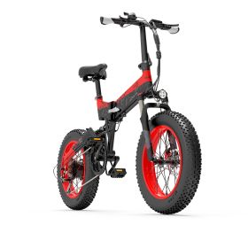 US warehouse Bezior XF200 20 inch Electric Mountain Bike 1000W 48V 15Ah folding fat tire off road electric dirt bike (Color: Red)