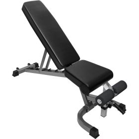 Adjustable Foldable Utility Sit Up Strength Training Weight Bench Equipmen (Color: Black)