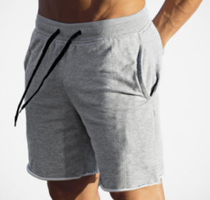 Cotton Workout Shorts For Men (Color: Light Gray)