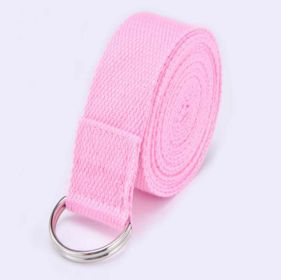 Yoga rope stretch with cotton yoga tension band (Color: Pink)