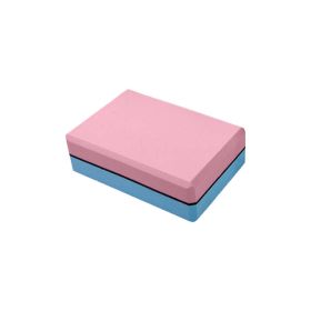 Two-color Yoga Brick Eva Thickening Yoga Auxiliary Yoga Brick Foam Dance Brick (Color: Princess Pink Playful Blue)