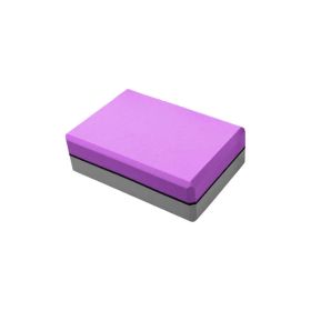 Two-color Yoga Brick Eva Thickening Yoga Auxiliary Yoga Brick Foam Dance Brick (Color: Elegant Purple Light Gray)