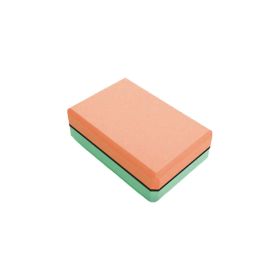 Two-color Yoga Brick Eva Thickening Yoga Auxiliary Yoga Brick Foam Dance Brick (Color: Coral Orange Light Green)