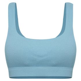 Loose Short Sleeve Gym Yoga Suit (Color: Blue top)