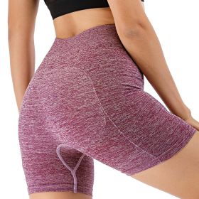 Yoga Clothes Women Yoga Sports Shorts Women (Color: Wine Red)