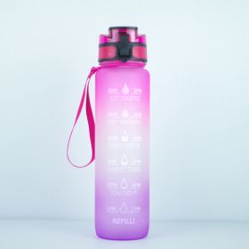 Transparent Flask Water Bottle 1000ml Bottled Kawaii Bottle Bpa Free Infuser Plastic Milk Sports Clear Water Bottle Kawaii Cup (Color: I, capacity: 1000ML)