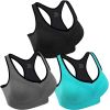 3 Packs Women Padded Sports Bras Yoga Fitness Push up Bra Female Top for Gym Running Workout Training