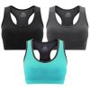 3 Packs Women Padded Sports Bras Yoga Fitness Push up Bra Female Top for Gym Running Workout Training