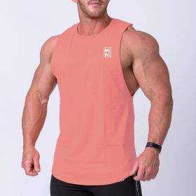 Fitness Vest Equipment Training Clothes Basketball Brothers Sports Sleeveless T-shirt Men (Color: Pink, size: XL)